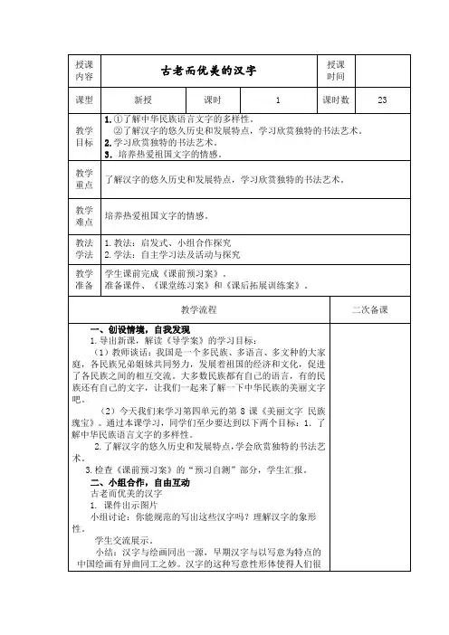 古老而优美的汉字