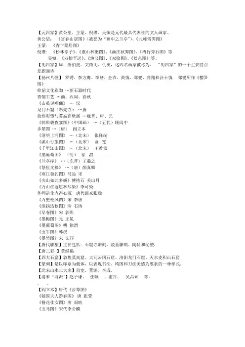 浙江省学生艺术特长测试B级理论复习资料