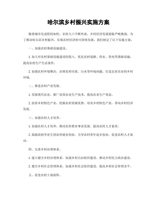 哈尔滨乡村振兴实施方案