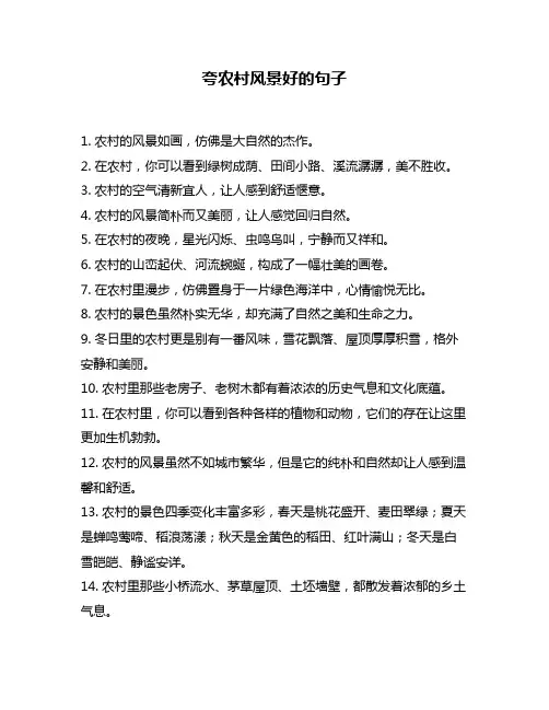 夸农村风景好的句子