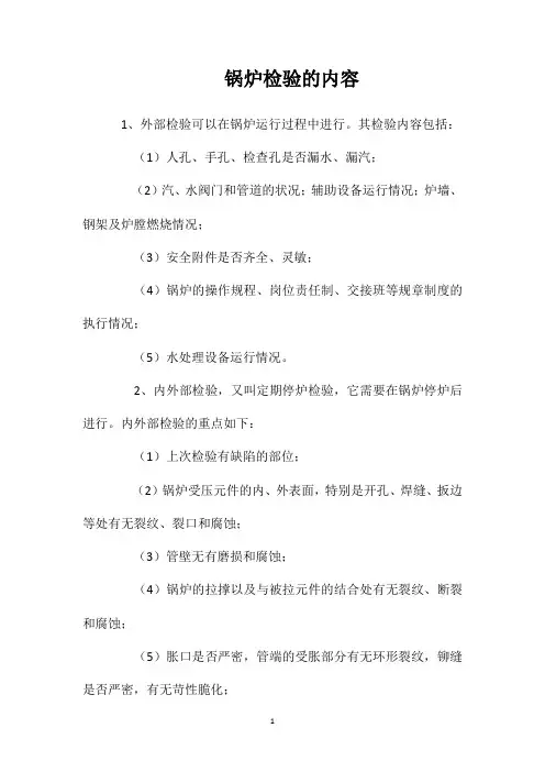 锅炉检验的内容