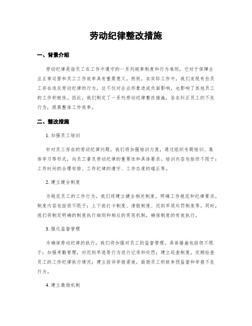 劳动纪律整改措施