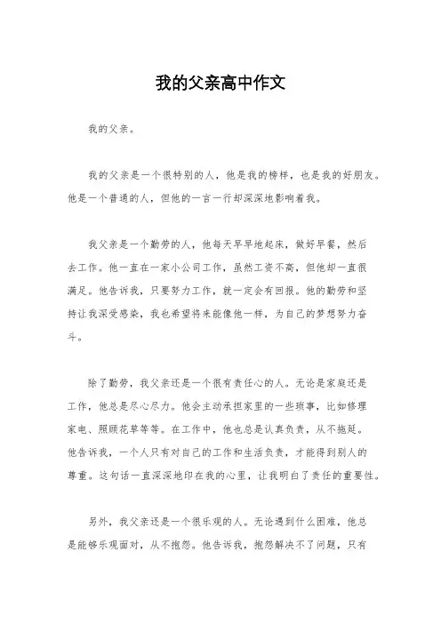 我的父亲高中作文