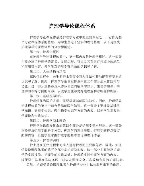 护理学导论课程体系