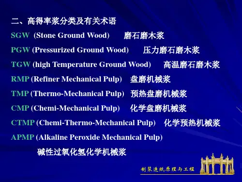 第三章机械法化学机械法半化学法制浆