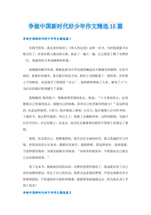 争做中国新时代好少年作文精选15篇