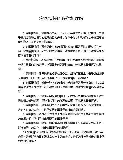 家国情怀的解释和理解