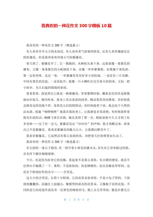 我喜欢的一种花作文300字模板10篇