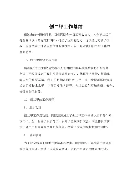 创二甲工作总结
