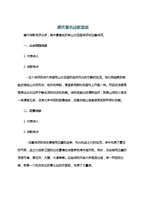 唐代著名诗歌流派