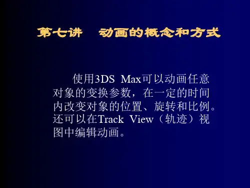 3DSMAX基础教程课件——动画的概念与方式