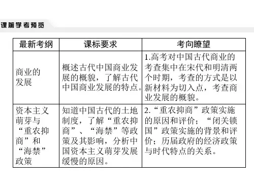 古代商业的发展和古代的经济政策课件1