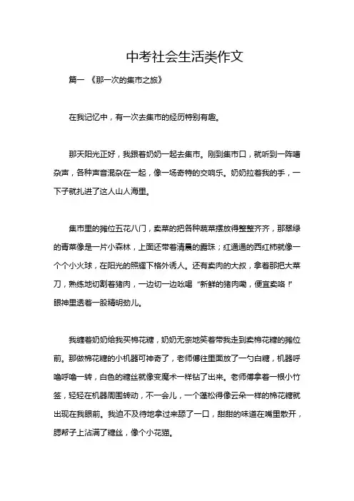 中考社会生活类作文