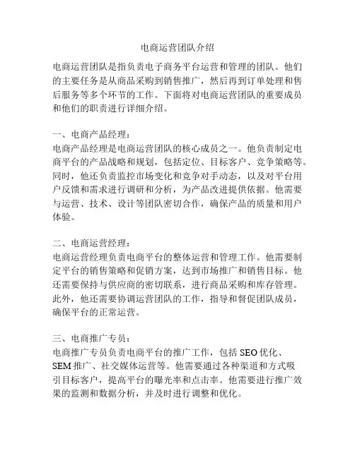 电商运营团队介绍