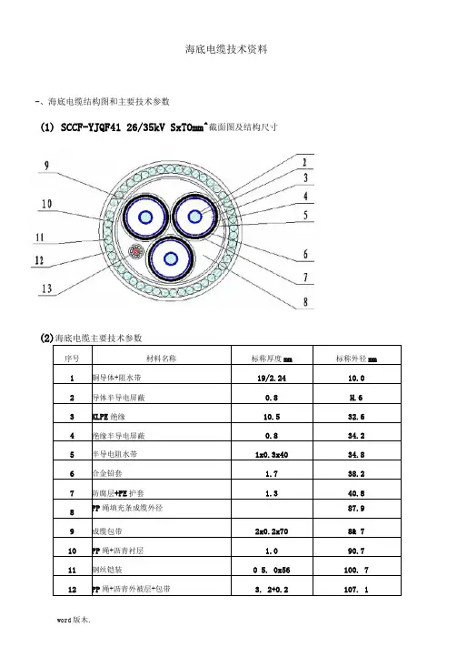 海底电缆技术资料全