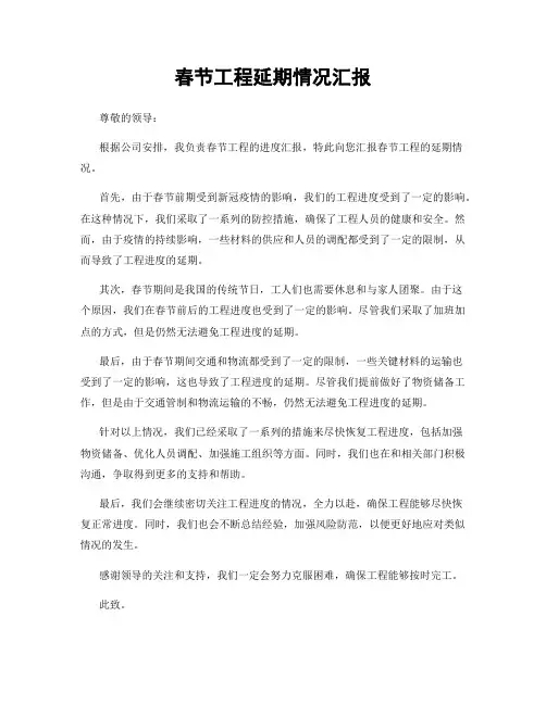 春节工程延期情况汇报