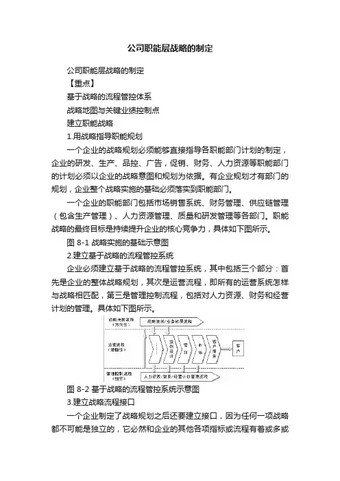 公司职能层战略的制定