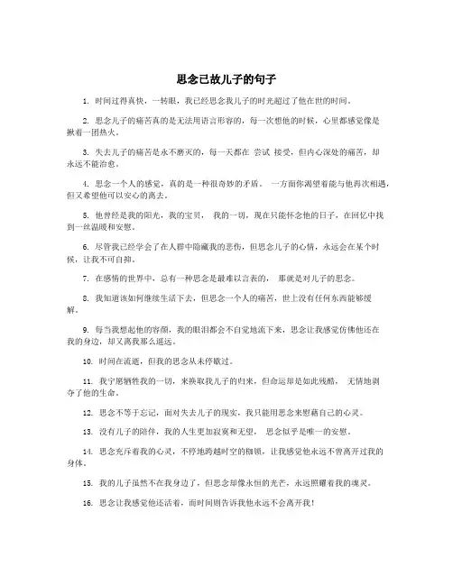 思念已故儿子的句子