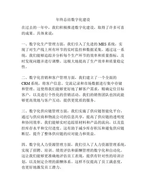 年终总结数字化建设