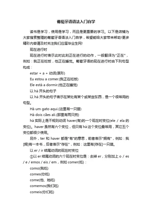 葡萄牙语语法入门自学