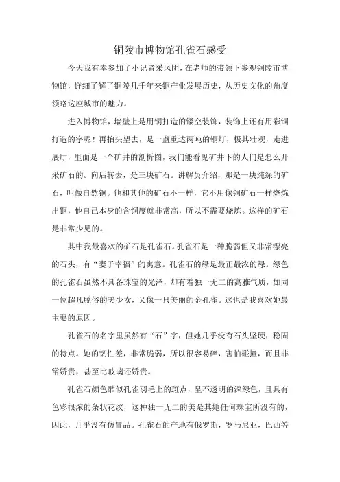 铜陵市博物馆孔雀石感受