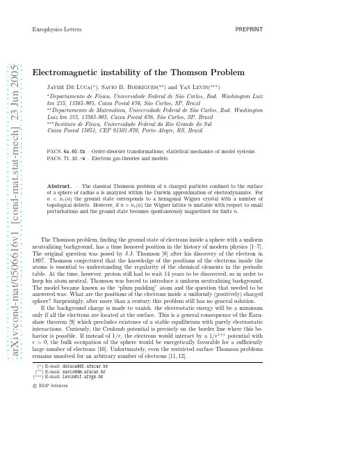 Electromagnetic instability of the Thomson Problem