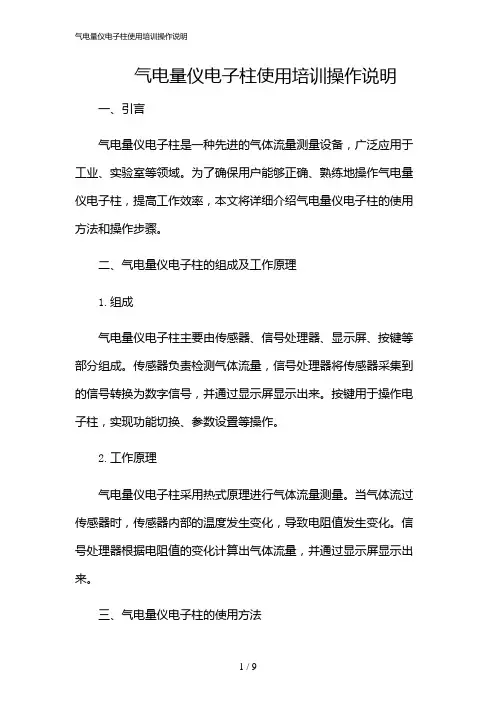 2024年气电量仪电子柱使用培训操作说明