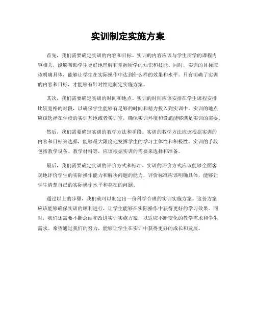 实训制定实施方案