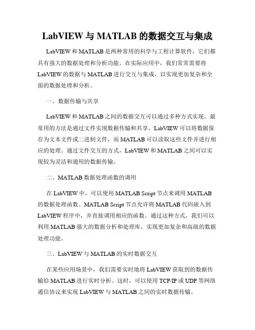 LabVIEW与MATLAB的数据交互与集成