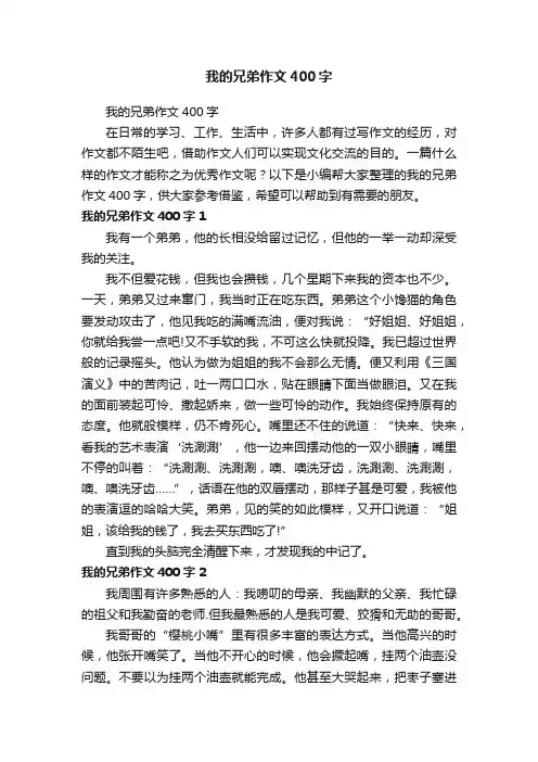 我的兄弟作文400字
