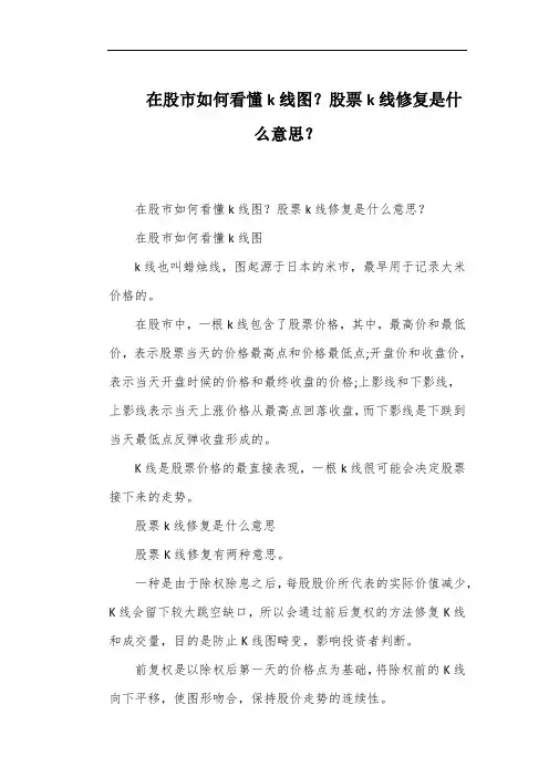 在股市如何看懂k线图？股票k线修复是什么意思？