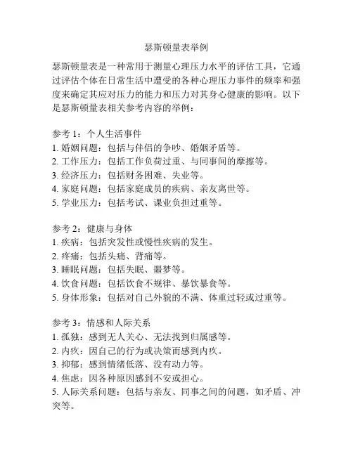 瑟斯顿量表举例