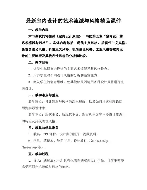 最新室内设计的艺术流派与风格精品课件