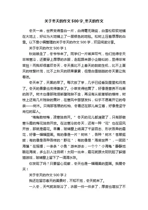 关于冬天的作文500字_冬天的作文