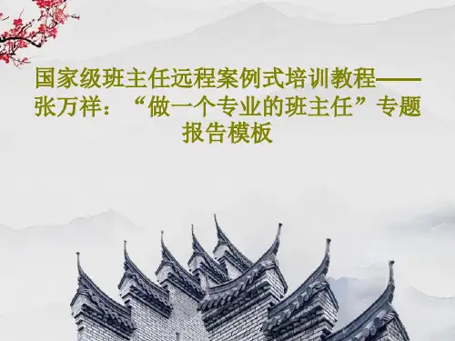 国家级班主任远程案例式培训教程——张万祥：“做一个专业的班主任”专题报告模板共38页