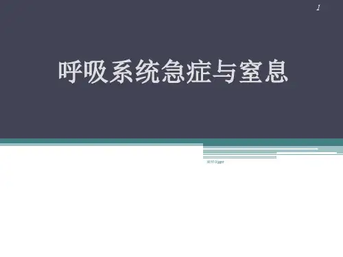 呼吸系统急症与窒息急救PPT课件