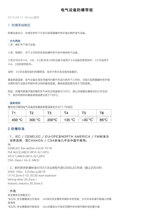 电气设备防爆等级