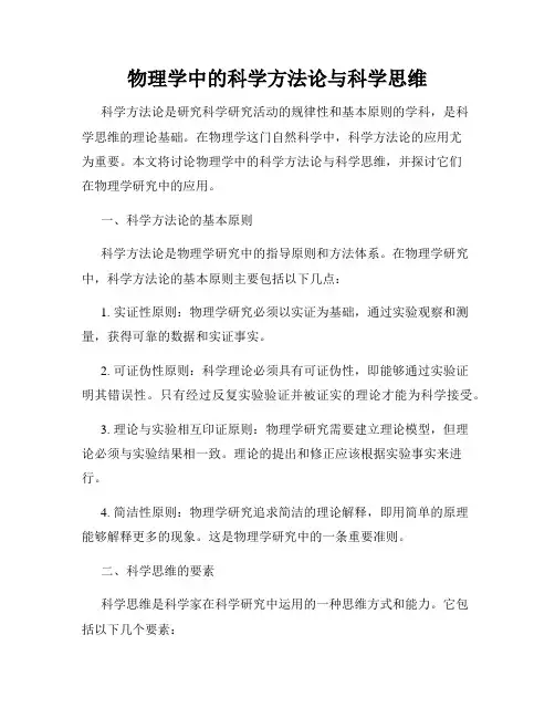 物理学中的科学方法论与科学思维