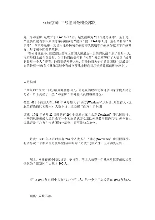 ss维京师 二战德国最精锐部队