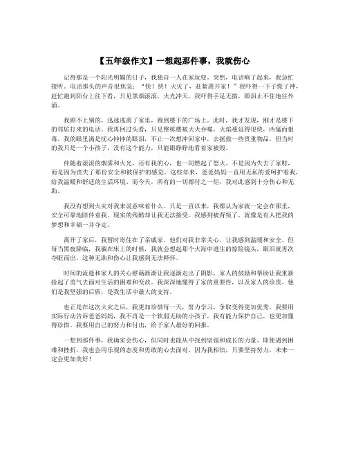 【五年级作文】一想起那件事,我就伤心