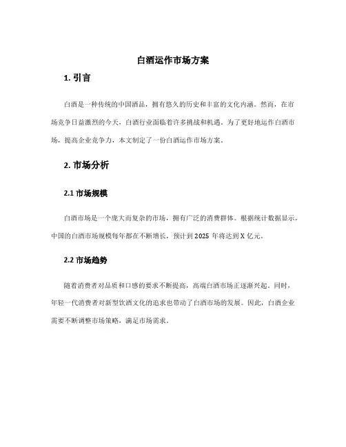 白酒运作市场方案