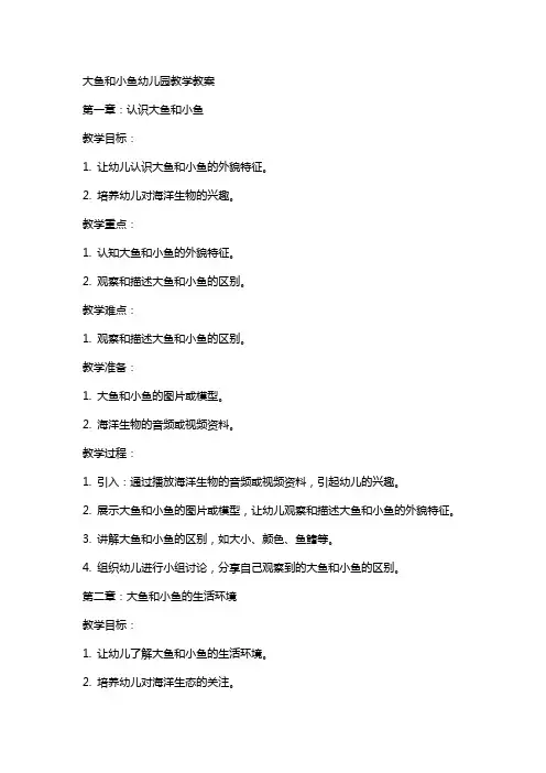 大鱼和小鱼幼儿园教学教案