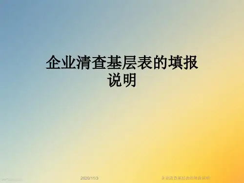 企业清查基层表的填报说明