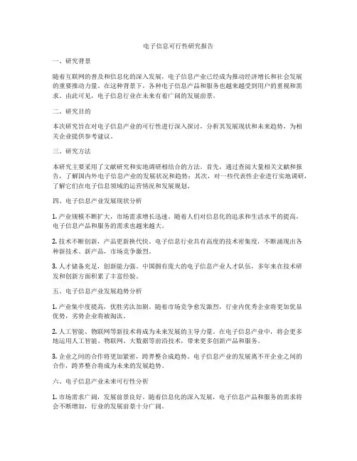 电子信息可行性研究报告