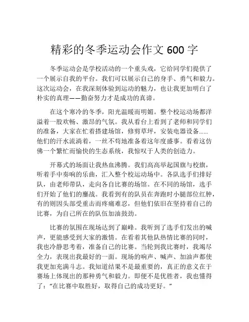 精彩的冬季运动会作文600字