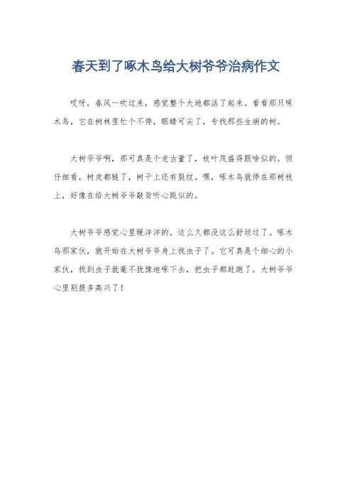 春天到了啄木鸟给大树爷爷治病作文