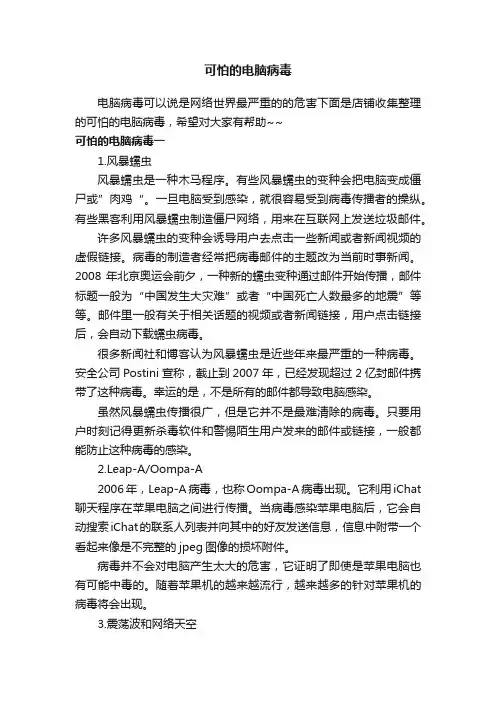 可怕的电脑病毒