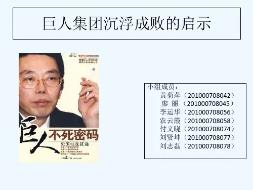 巨人集团沉浮成败的启示