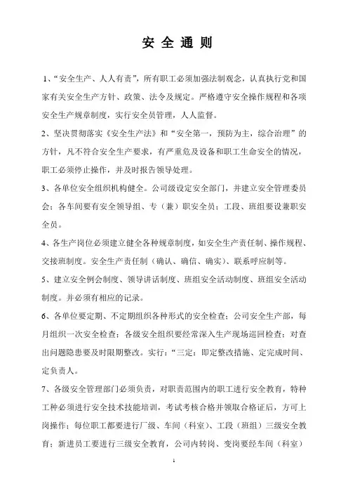安 全 通 则