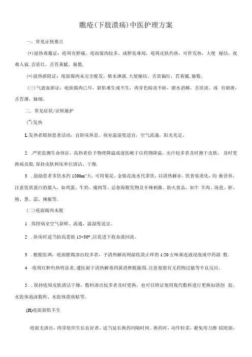 臁疮(下肢溃疡)中医护理方案.docx